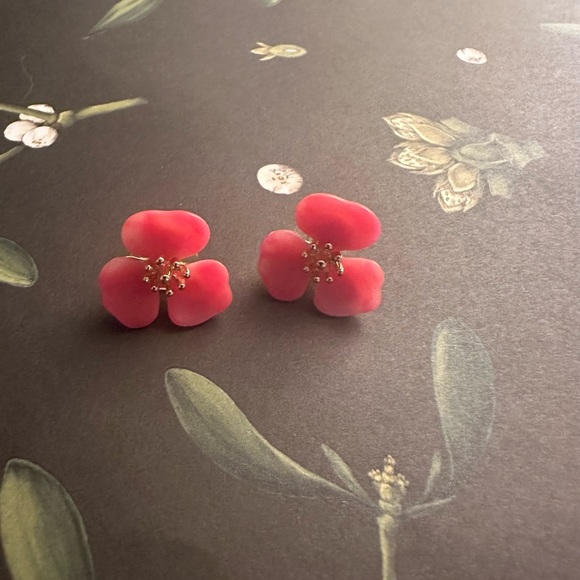 J. Crew Jewelry - J.Crew Acetate Floral Pink Stud Earrings